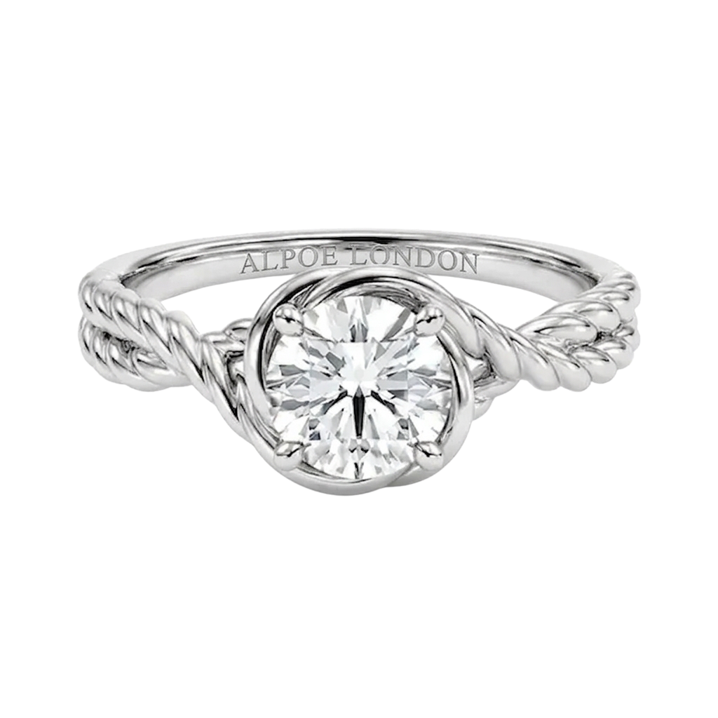 Crossover engagement ring